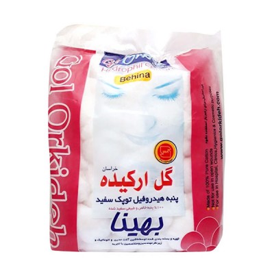 پنبه توپک سفید گل ارکیده 100 گرم