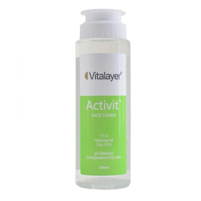 تونر پاک کننده صورت پوست چرب مدل اکتی ویت Activit ویتالیر 200 میل