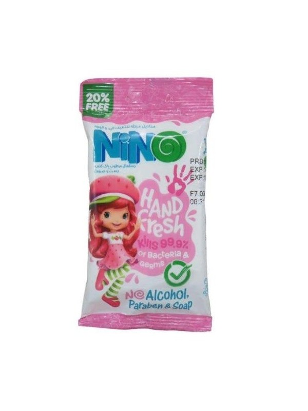 دستمال مرطوب پاک کننده دست و صورت طرح انیمیشن کد pink نینو بسته 10 عددی