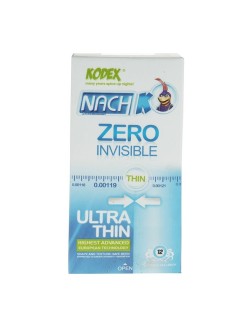 کاندوم تاخیری نازک مدل Zero Invisible کدکس بسته 12 عددی