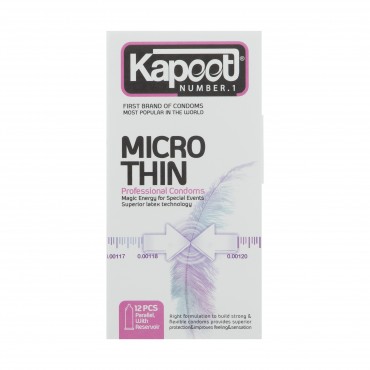 کاندوم مدل Micro Thin کاپوت بسته 12 عددی