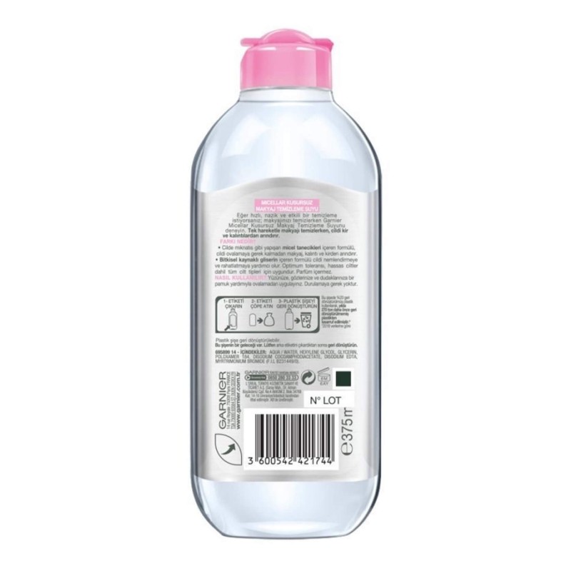 میسلار واتر گارنیر، مناسب پوست های خشک و حساس حجم 375 میل