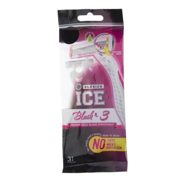خودتراش 3 لبه مدل Blush 3 صورتی آیس کلاسیکو بسته 3 عددی