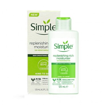 کرم آبرسان و مرطوب‌کننده سیمپلِِِ مدل Replenishing Rich Moisturiser حجم 125 میل