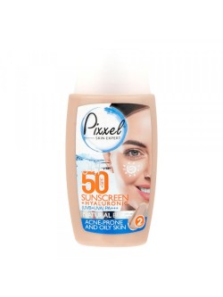 کرم ضد آفتاب SPF +50 مناسب پوست چرب و آکنه دار مدل Natural Beige پیکسل 50 میل