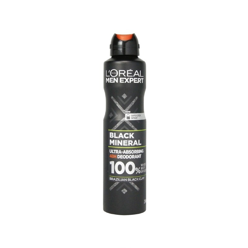 اسپری ضد تعریق مردانه مدل Black Mineral لورال، 250 میل