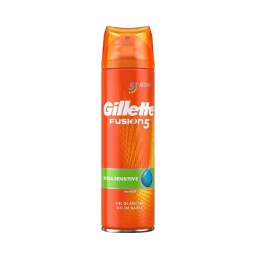 ژل اصلاح صورت سری Fusion5 مدل Ultra Sensitive With Aloe ژیلت 200 میل