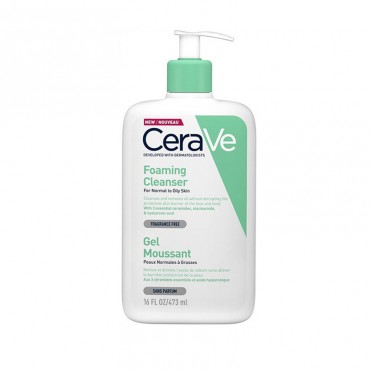فوم شست و شوی صورت مناسب پوست نرمال تا چرب مدل Foaming Cleanser  سراوی، 473 میل