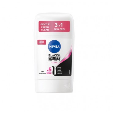استیک ضد تعریق زنانه مدل Black & White Invisible Original نیواِ 50 میل