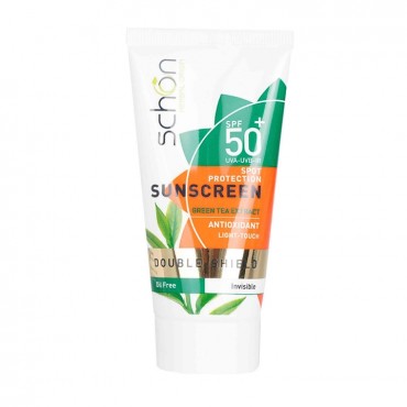 کرم ضد آفتاب سری Double Shield مدل بی رنگ فاقد چربی +SPF50 شون 50 میل