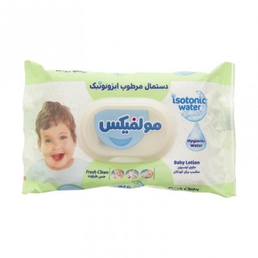 دستمال مروطوب کودک مدل ایزوتونیک مولفیکس بسته 20 عددی