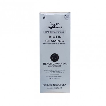 شامپو لایتنسِ مو فاقد سولفات روغن خاویار مدل Biotin حجم 800 میل