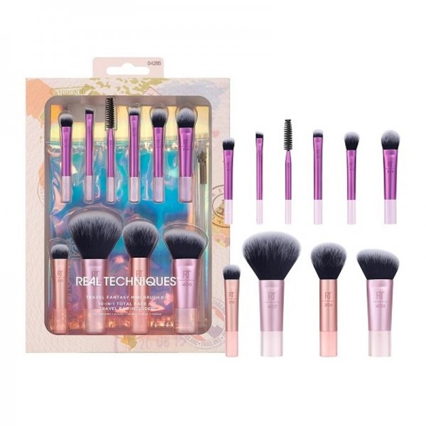 پد آرایشی مدل Mini Brush Set Travel Fantasy ریل تکنیکس بسته 10 عددی