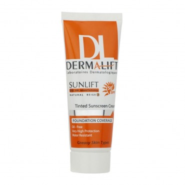 کرم ضد آفتاب SPF50+ رنگی بژ طبیعی شماره 2 مناسب پوست چرب درمالیفت 40 میل