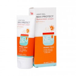 ضد آفتاب SPF50 مناسب پوست نرمال تا خشک رنگی سری Max Protect Probiotics نئودرم 50 میل