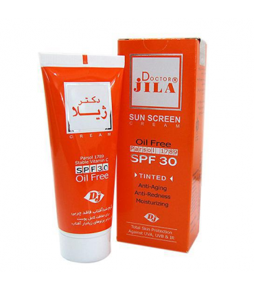 کرم ضد آفتاب SPF30 فاقد چربی رنگی دکتر ژیلا 65 گرم