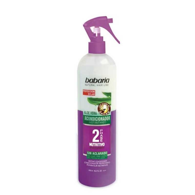 اسپری دو فاز تغذیه کننده و نرم کننده مو مدل Aloe Vera حاوی آرگان بنفش باباریا، 500 میل