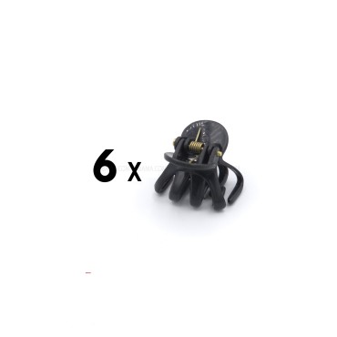 کلیپس مو سایز کوچک رنگ مشکی Black کد 20 بسته 12 عددی