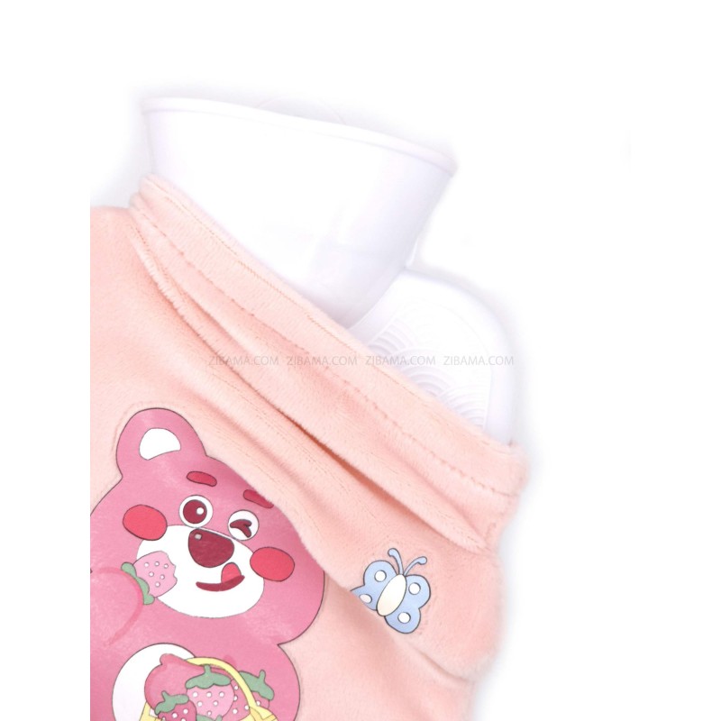 کیسه آب گرم طرح تدی و توت فرنگی رنگ گلبهی کد 140-3