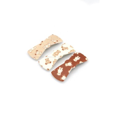 گیره مو تق تقی مدل پاپیون طرح تدی بسته 3 عددی