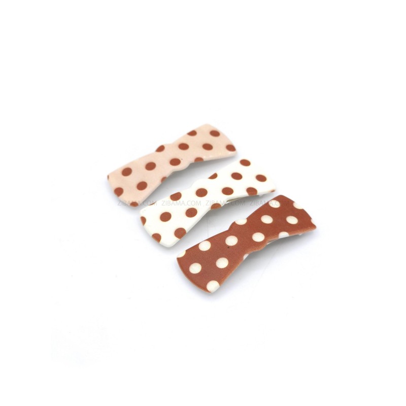 گیره مو تق تقی مدل پاپیون طرح خالخالی بسته 3 عددی