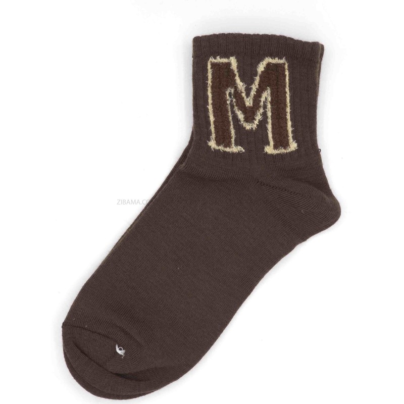 جوراب نیم ساق طرح حرف M انگلیس،ی