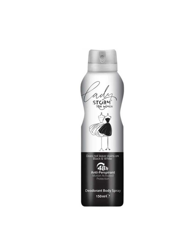 اسپری ضدتعریق زنانه مدل Black & White استورم 150 میل