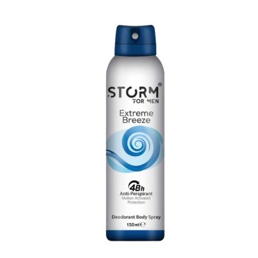اسپری بدن ضد تعریق مردانه استورم مدل Extreme Breeze حجم 150 میل