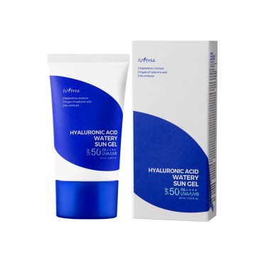 ژل کرم ضدآفتاب مدل Watery Sun Gel SPF50 سری Hyaluronic Acid ایزنتری 50 میل