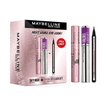 ست آرایشی سه‌عددی مدل Sky High + The Falsies Lash Lift + Eyeliner میبلین