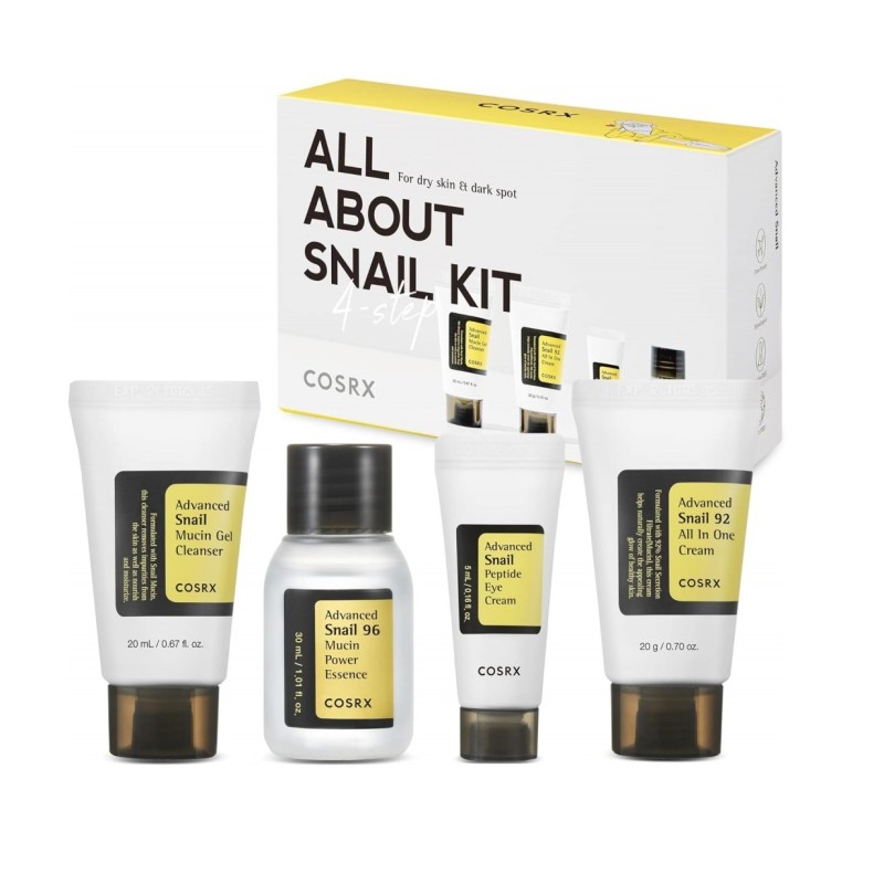 کیت آبرسان و ضد چروک حلزون مدل All About Snail Kit کوزارکس بسته 4 عددی