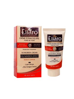 کرم ضد آفتاب SPF25 کرم پودری مناسب انواع پوست بژ روشن الارو 40 میل