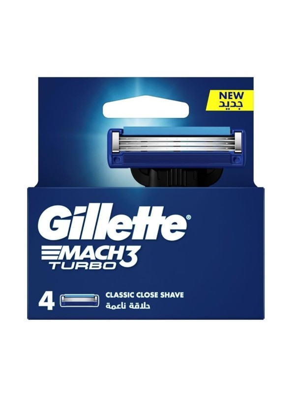 تیغ یدک مدل Mach3 Turbo ژیلت بسته 4 عددی