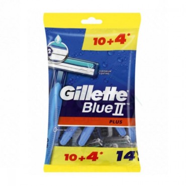 خودتراش ژیلت 2 لبه مدل Blue2 Plus بسته 14 عددی