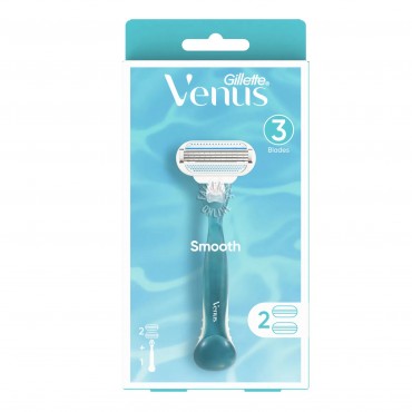 خودتراش ژیلت 3 لبه مدل Smooth (یک دسته + 2 یدک)