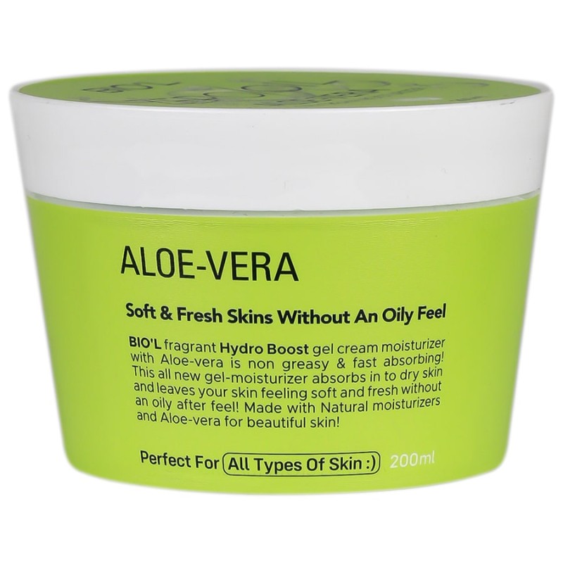 کرم مرطوب کننده کاسه ای سری فاقد روغن مدل Aloe-Vera بیول 200 میل