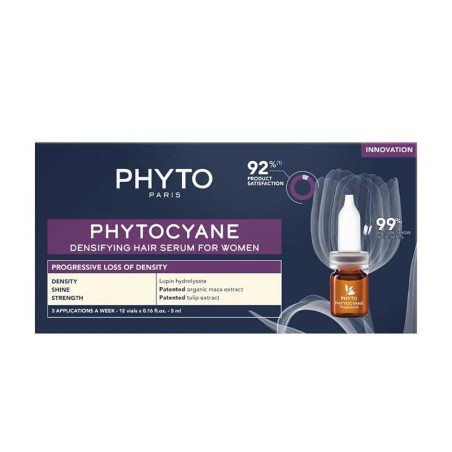 سرم مو فیتو، ضدریزش و تقویت مو زنانه مدل Phytocyane 92% بسته 12 عددی × 5 میل