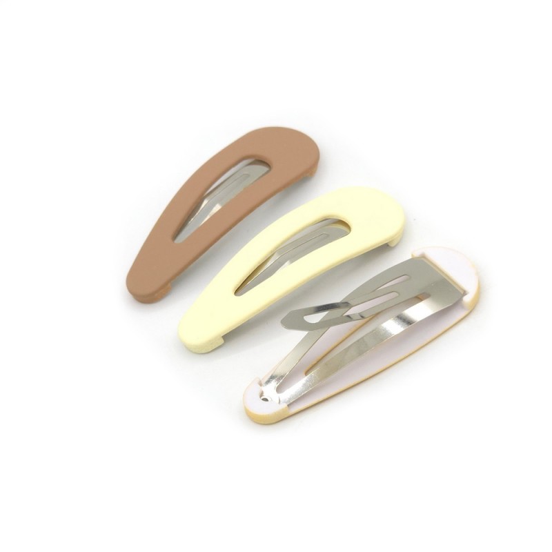 گیره مو تق تقی طرح کلاسیک توخالی طیف رنگ نود بسته 3 عددی