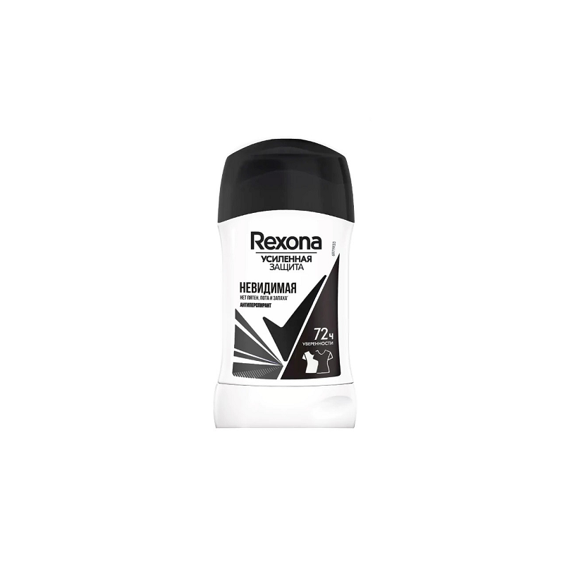 استیک ضد تعریق زنانه روسی رکسونا REXONA مدل INVISIBLE BLACK & WHITE (مشکی) حجم ۴۰ میلی لیتر