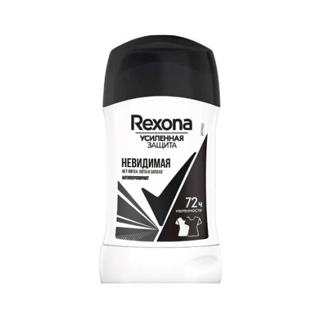 استیک ضد تعریق زنانه روسی رکسونا REXONA مدل INVISIBLE BLACK & WHITE (مشکی) حجم ۴۰ میلی لیتر