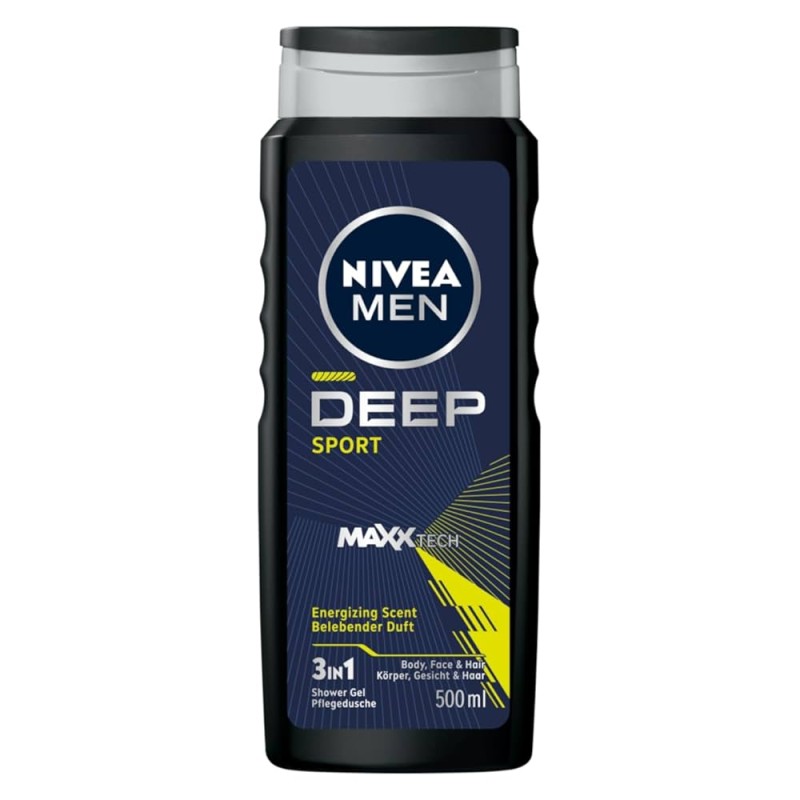 شامپو سر و بدن مردانه نیوا،ِ NIVEA مدل DEEP SPORT حجم 500 میلی لیتر