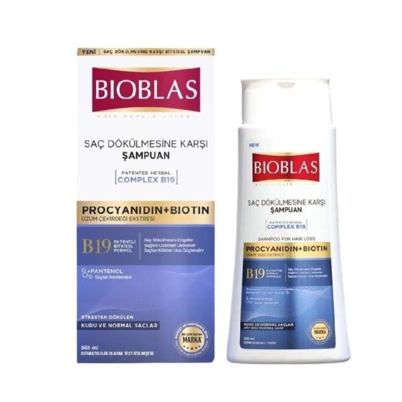 شامپو ضد ریزش مو بیوبلاس مدل COMPLEX B19 (مو خشک و نرمال) حجم 360 میل