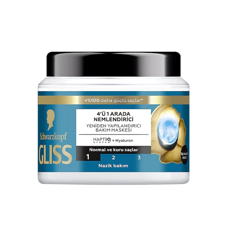 ماسک مو کاسه ای گلیسِ Gliss مدل NEMLENDIRICI (آبی) حجم 400 میلی لیتر