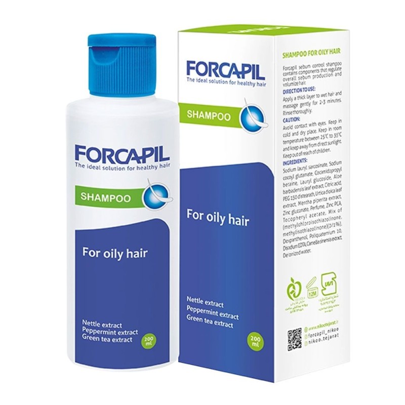 شامپو مو فورکاپیل مناسب موهای چرب حجم 200 میل