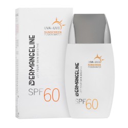 ضد آفتاب درم انجلین SPF60 فیوژن واتر بی رنگ مناسب پوست چرب حجم 50 میل