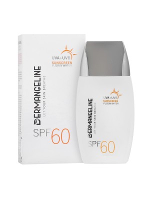 ضد آفتاب درم انجلین SPF60 فیوژن واتر بی رنگ مناسب پوست چرب حجم 50 میل