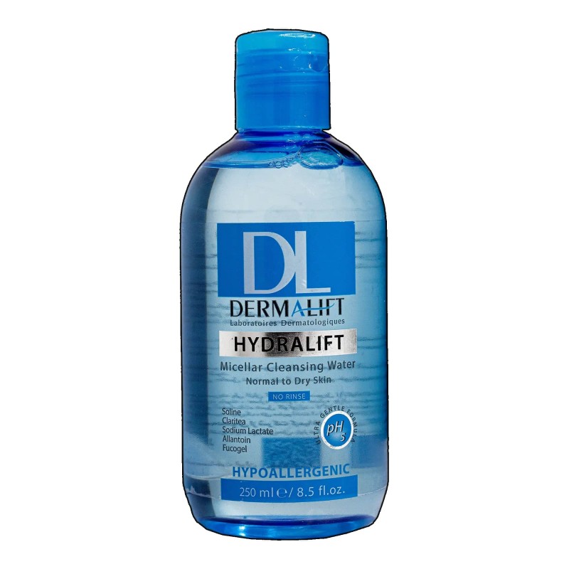 میسلار واتر درمالیفت مناسب پوست های معمولی و خشک مدل Hydralift حجم 250 میل