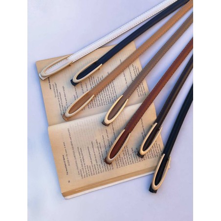 کمربند زنانه کد 140-15 سگک U-شکل کشیده - طلایی