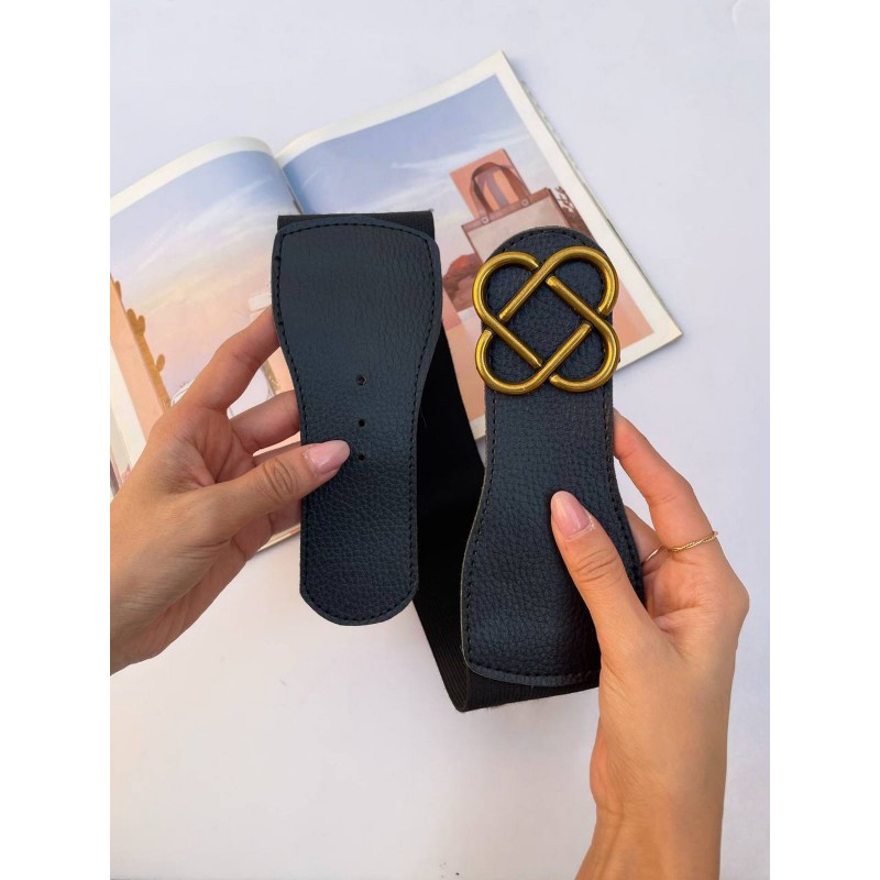 کمربند زنانه کشی پهن طرح چهارپر گره‌ای