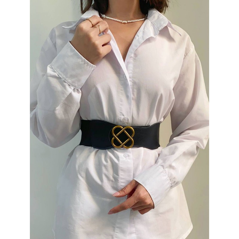 کمربند زنانه کشی پهن طرح چهارپر گره‌ای